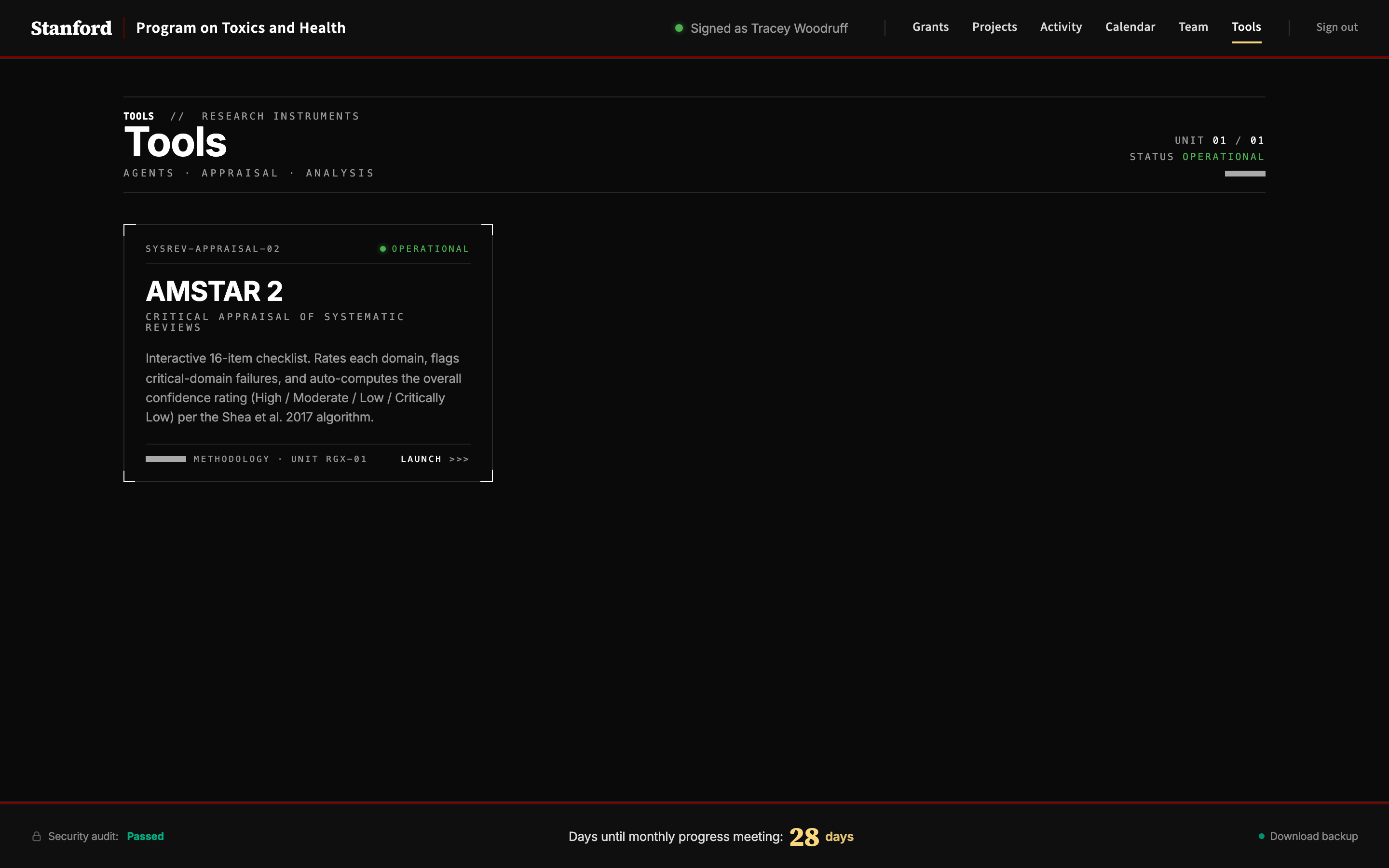 Tools page